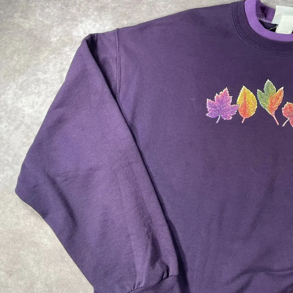 90’s Grandma Core Fall Graphic Pullover Sweater Large